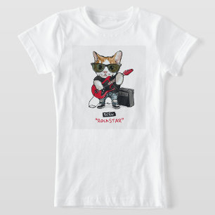 Camiseta para gato Rock Star