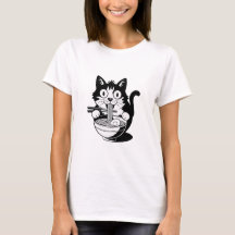 Camiseta para gatos de fideos, camiseta para gatos