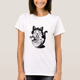Camiseta para gatos de fideos, camiseta para gatos