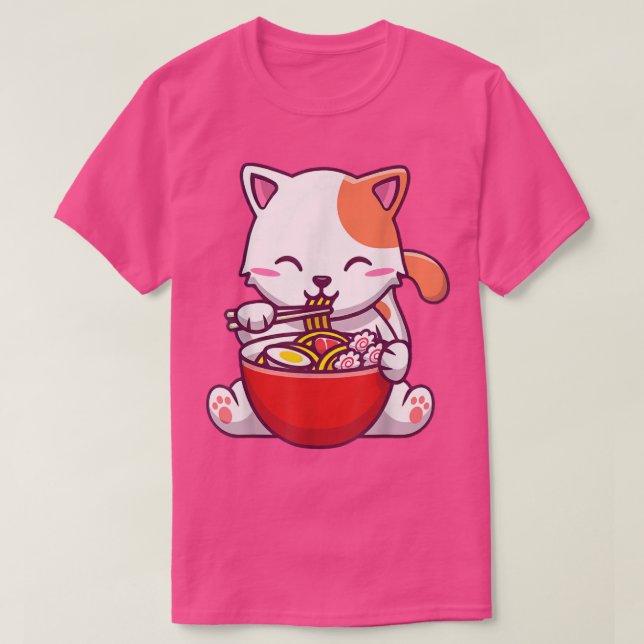 Camiseta para gatos de Ramen Kawaii Anime Tee Nood (Diseño del anverso)
