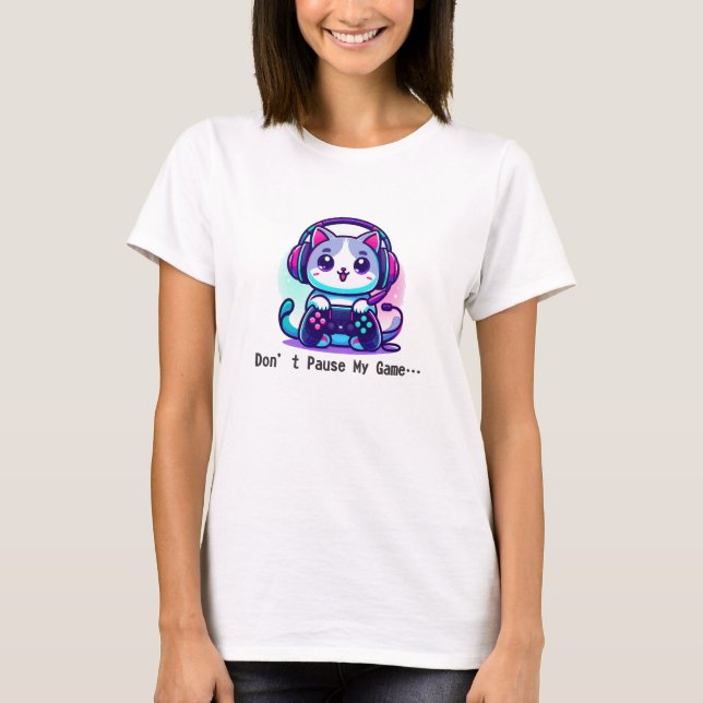 Camiseta para gatos Gamer (Anverso)