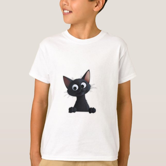 Camiseta para gatos negra (Anverso)