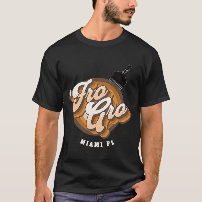 Camiseta Para Gro Miami Florida Acopio De Afro Elevado Puño (Anverso)