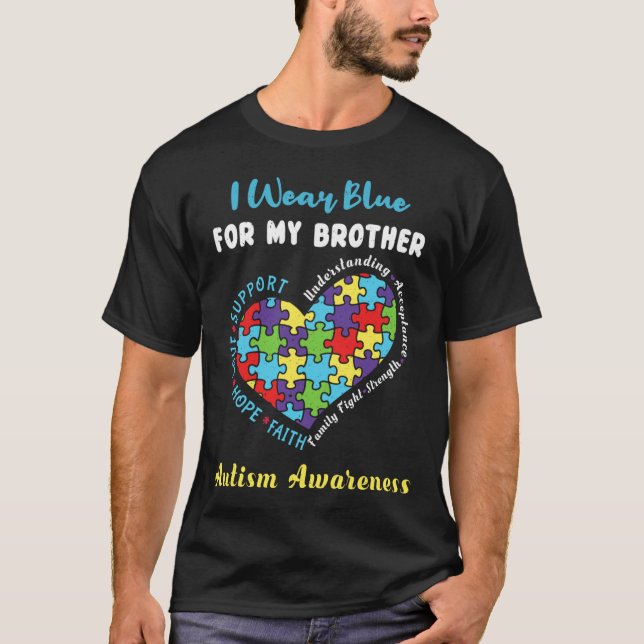 Camiseta Para Hermano Azul Conciencia sobre el autismo espe (Anverso)