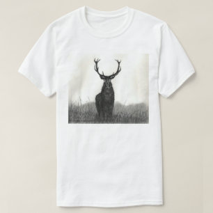 Camiseta para hombre blanca de los alces del arte