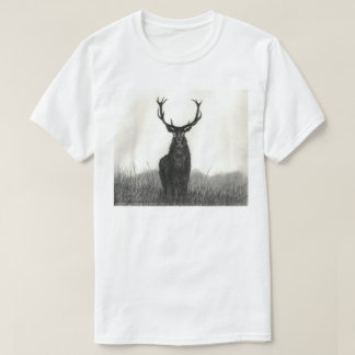 Camiseta para hombre blanca de los alces del arte