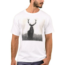 Camiseta para hombre blanca de los alces del arte
