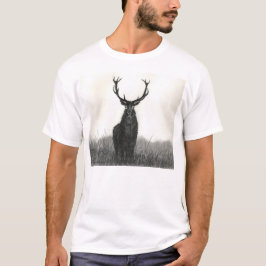 Camiseta para hombre blanca de los alces del arte