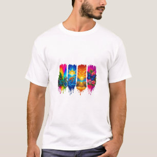 Camiseta para hombre Color Splash 🎨🔥✨   Arte cal