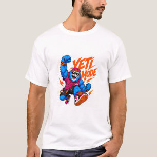Camiseta para hombre con gráfico de monstruo azul