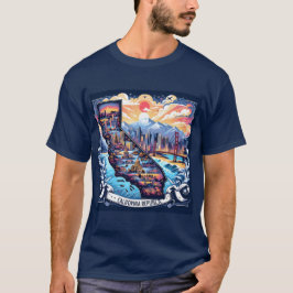 Camiseta para hombre de arte del mapa de Californi