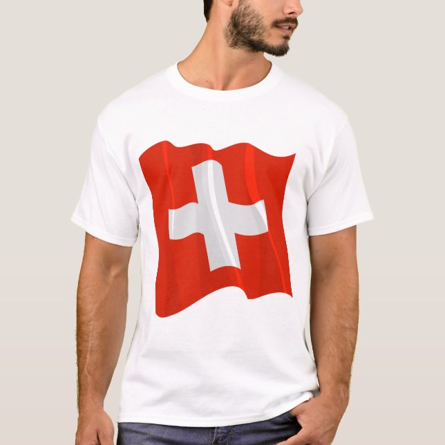Camiseta para hombre de la bandera suiza (Anverso)