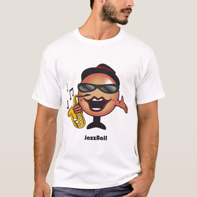 Camiseta para hombre de la bola del jazz (Anverso)