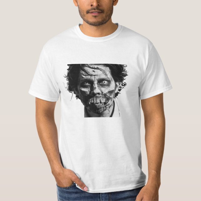 Camiseta para hombre de la cara del zombi (Anverso)