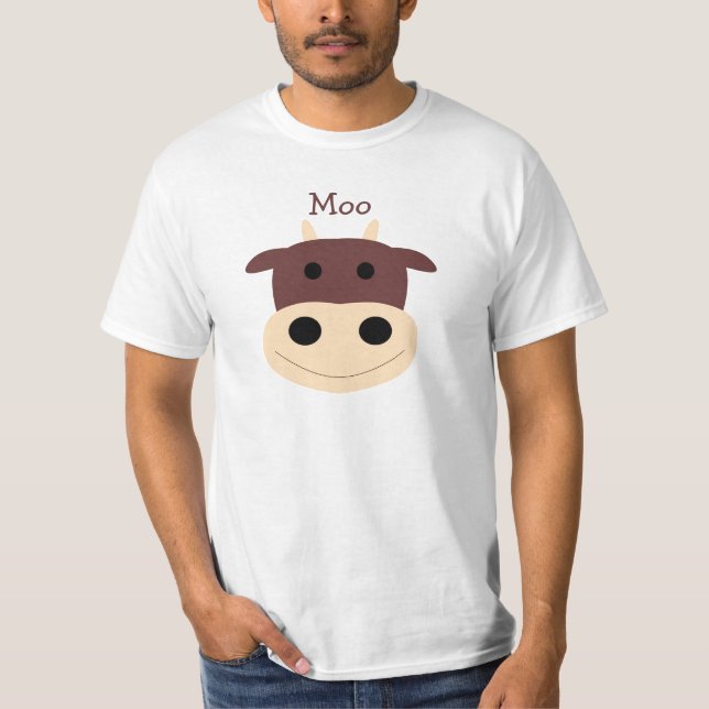 Camiseta para hombre de la pequeña vaca marrón (Anverso)