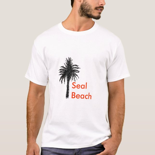 Camiseta para hombre de la playa del sello (Anverso)