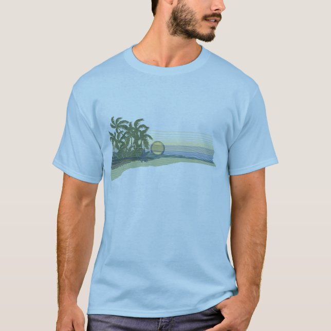 Camiseta para hombre de la puesta del sol grande (Anverso)