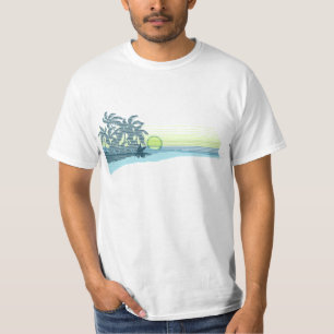 Camiseta para hombre de la puesta del sol grande