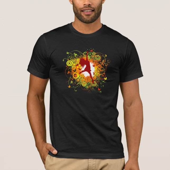 Camiseta para hombre de la silueta del bailarín (Anverso)