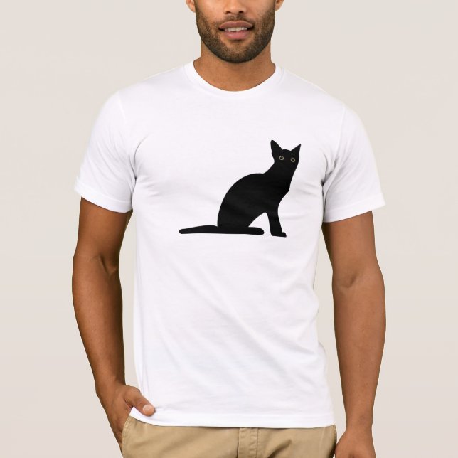 Camiseta para hombre de la silueta del gato (Anverso)