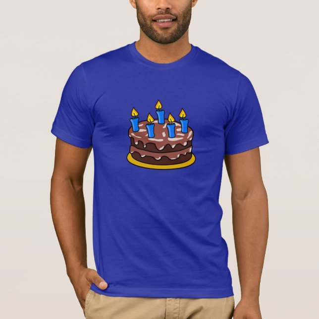Camiseta para hombre de la torta de cumpleaños (Anverso)