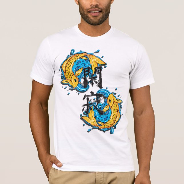 Camiseta para hombre de la tranquilidad de Koi (Anverso)