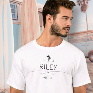 Camiseta para hombre de la tripulación de surfista