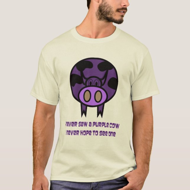 Camiseta para hombre de la vaca púrpura (Anverso)