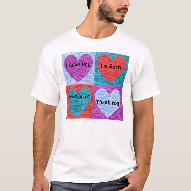 Camiseta para hombre de las frases de Ho'oponopono (Anverso)