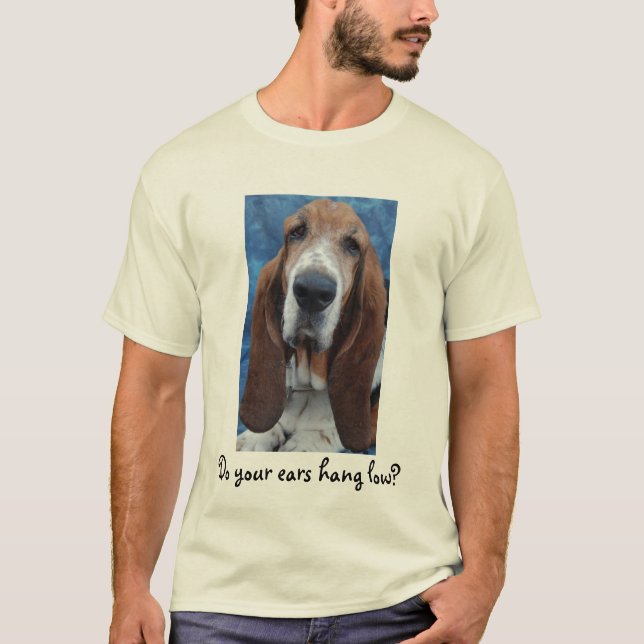 Camiseta para hombre de los oídos de Basset Hound (Anverso)
