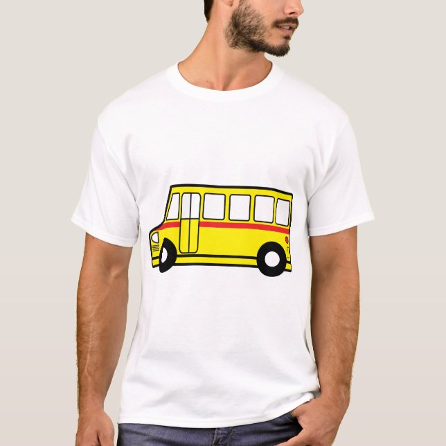Camiseta para hombre del autobús escolar amarillo (Anverso)