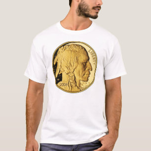 Camiseta para hombre del búfalo de oro de la