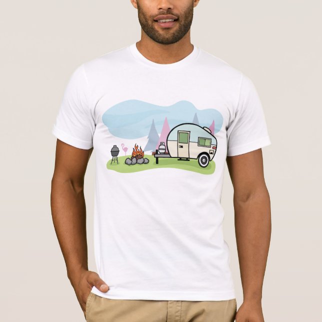 Camiseta para hombre del campista del estilo del (Anverso)