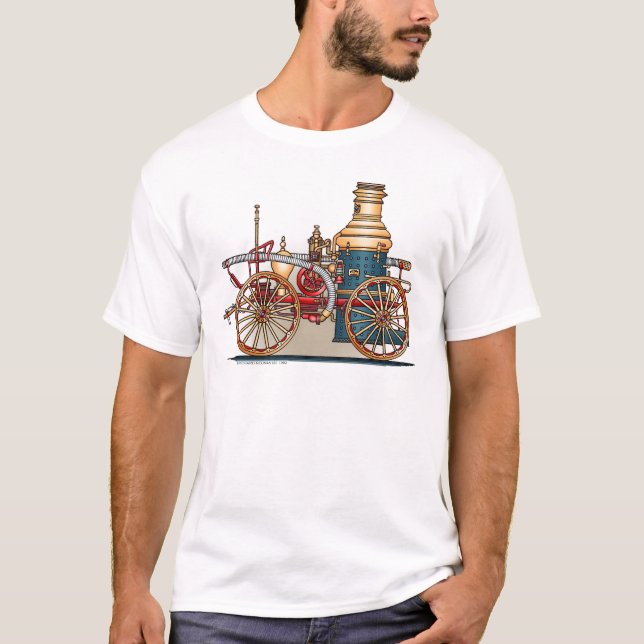 Camiseta para hombre del coche de bomberos de la (Anverso)