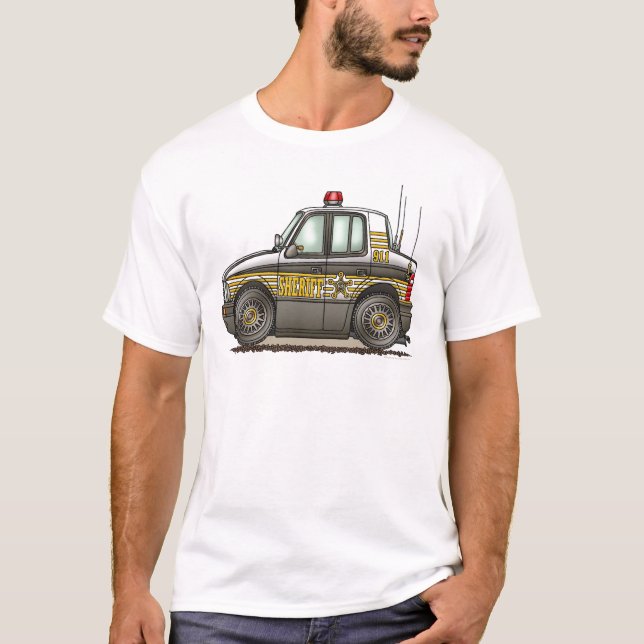 Camiseta para hombre del coche patrulla del coche (Anverso)