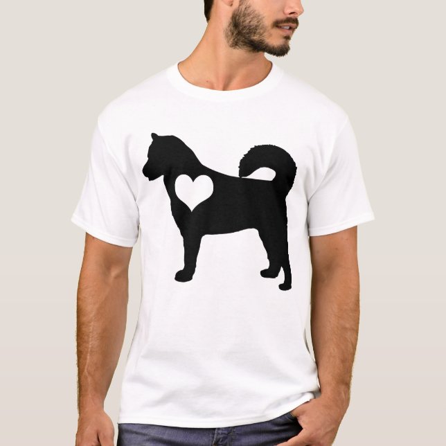 Camiseta para hombre del corazón del Malamute de (Anverso)