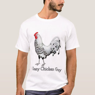 Camiseta para hombre del individuo loco del pollo