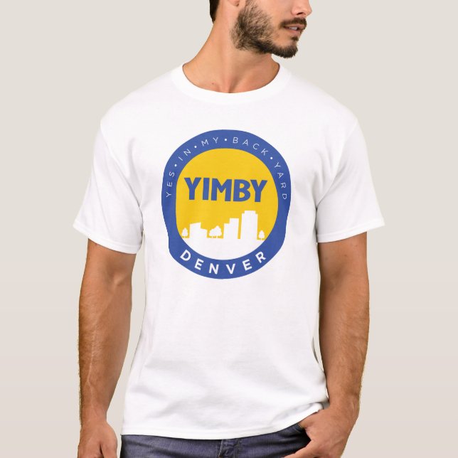 Camiseta para hombre del logotipo de YIMBY Denver (Anverso)