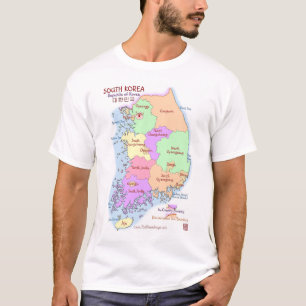 Camiseta para hombre del mapa de Corea