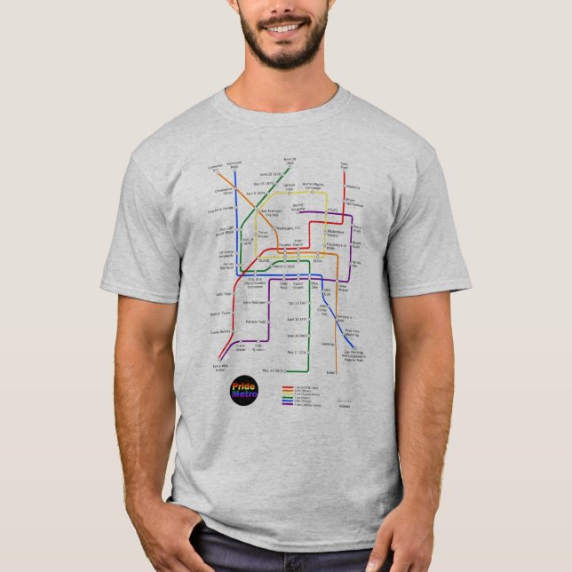 Camiseta para hombre del metro del orgullo (Anverso)