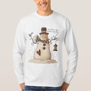Camiseta para hombre del muñeco de nieve de