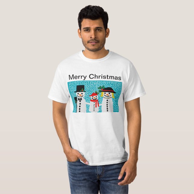 camiseta para hombre del navidad blanco con los (Anverso completo)
