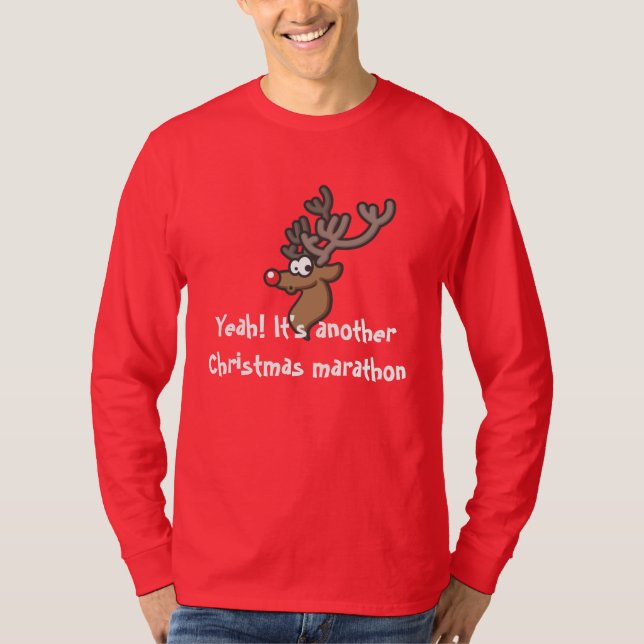 Camiseta para hombre del navidad de Rudolph (Anverso)