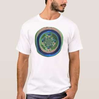 Camiseta para hombre del pavo real abstracto