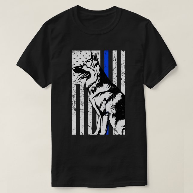Camiseta para hombre del perro K9 del oficial de (Diseño del anverso)