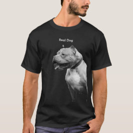 Camiseta para hombre del perro real del pitbull