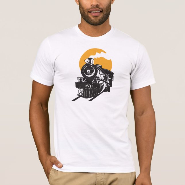 Camiseta para hombre del tren del vapor (Anverso)