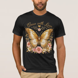 Camiseta para hombre Gold Butterfly Floral Grow wi