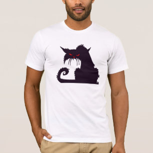 Camiseta para hombre gruñona del gato negro