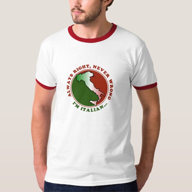 Camiseta para hombre italiana obstinada divertida (Anverso)